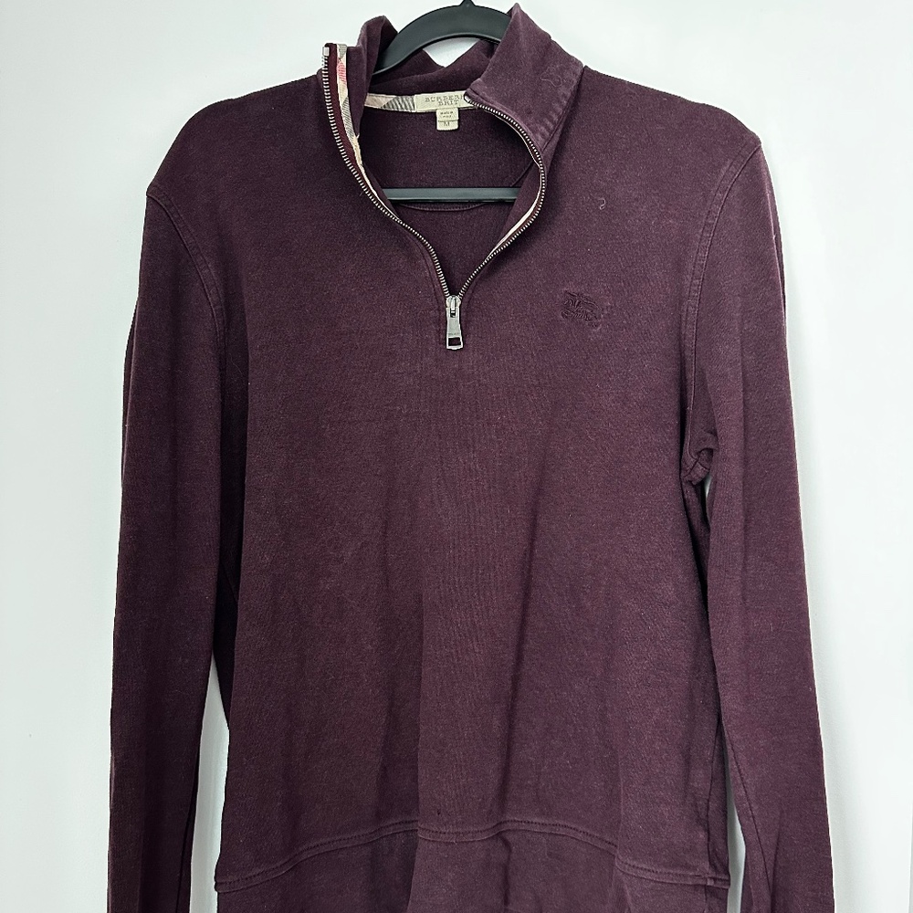 Burberry Maroon Quarter Zip - Medium